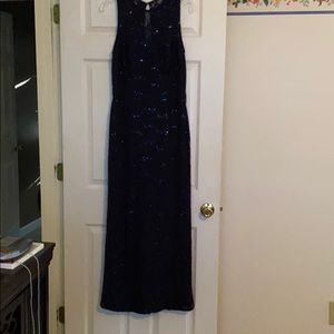 Elegant Navy Blue lace gown